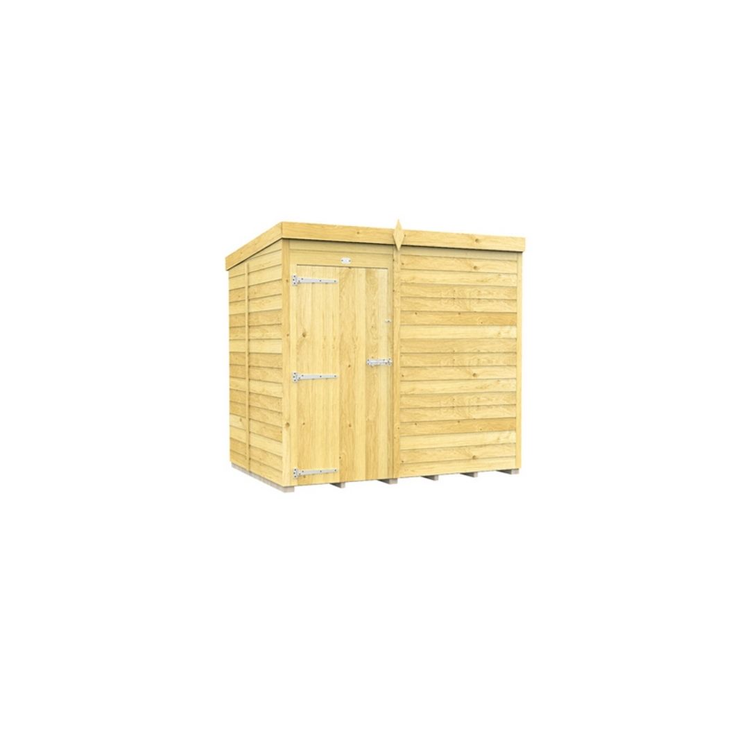 Buttercup Farm 7 x 5 Feet Pent Shed - Single Door W/O Windows - L147 x W214 x H201 cm in Brown