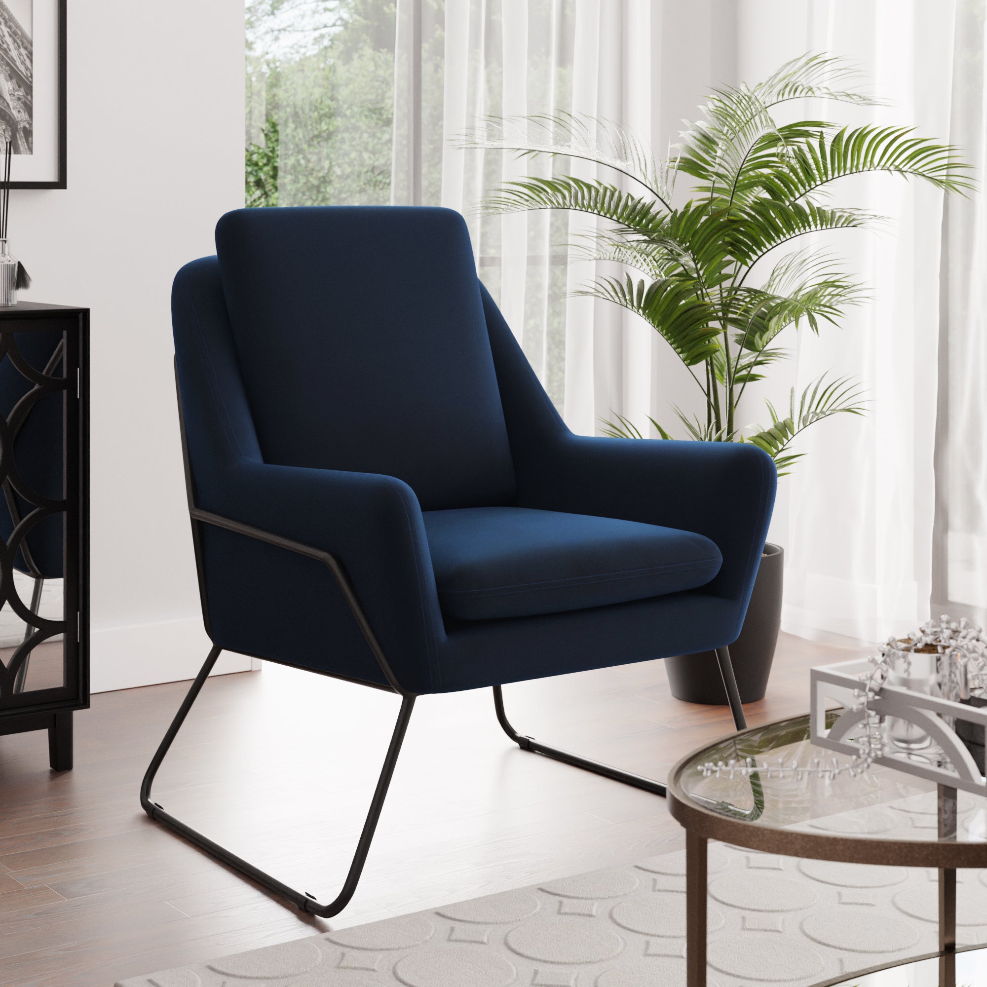 Ferne II Velvet Chair Luxe Navy