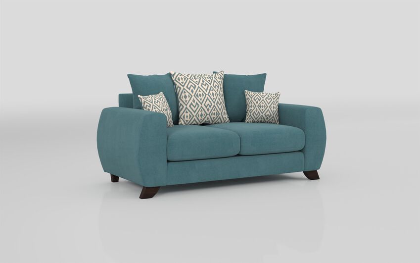 ScS Living Blue Aspen Fabric 2 Seater Scatter Back Sofa