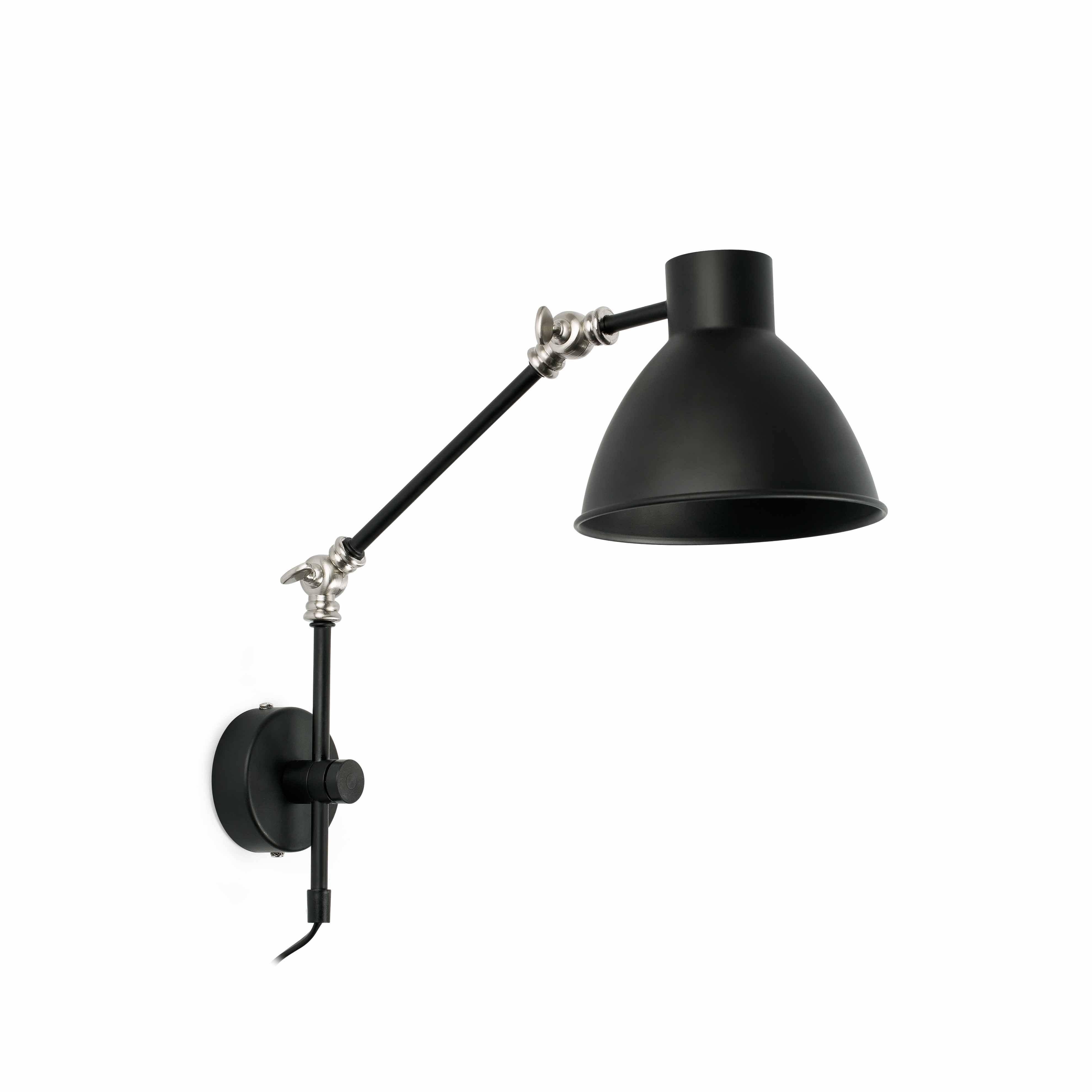 Netlighting Celia Adjustable 1 Light Indoor Wall Light Black E14