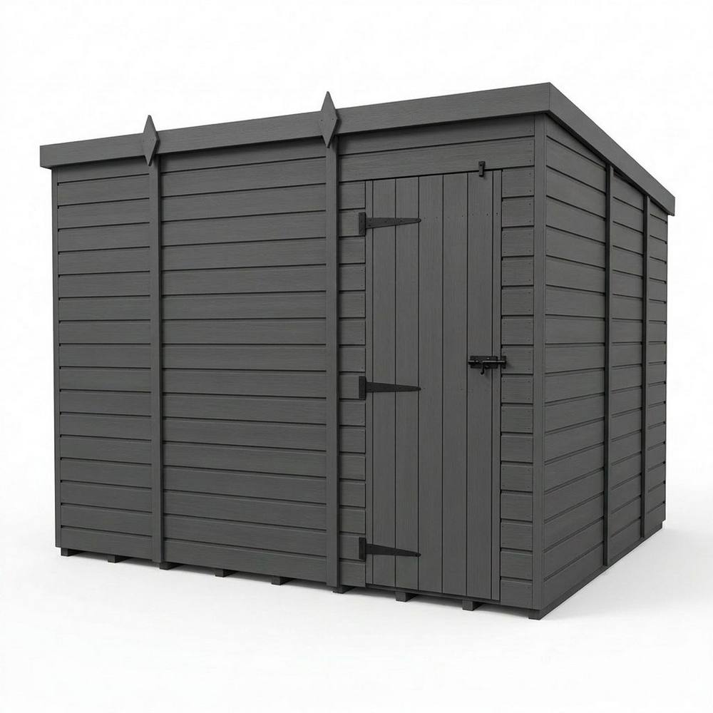 Buttercup Farm 11ft x 9ft Composite Pent Garden Shed Single Door No Windows - Grey