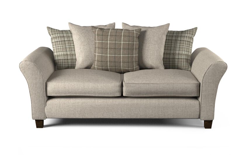 ScS Living Cream Hugo Fabric 3 Seater Scatter Back Sofa