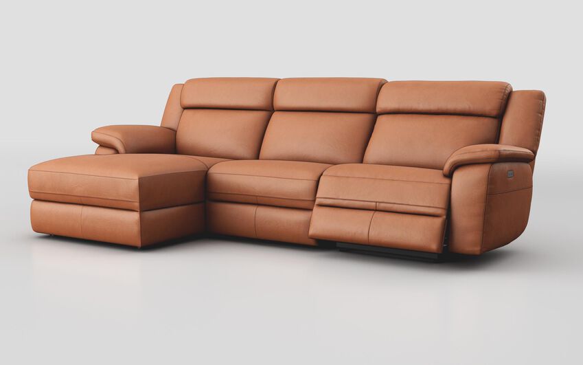 Orange Sarsina 3 Seater Sofa Right Hand Facing Power & Left Hand Facing Lounger