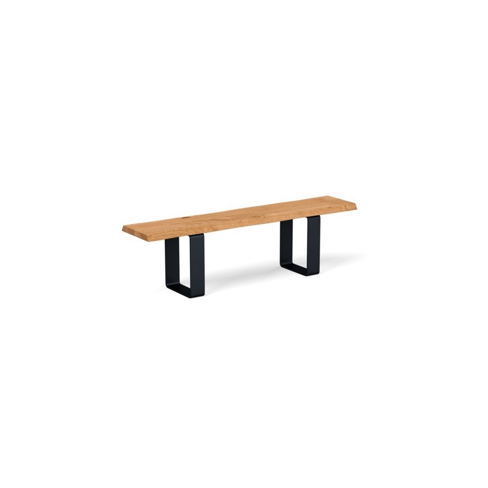 Heal's Prague Bench 160x35cm Natural Oak Natural Edge Filled