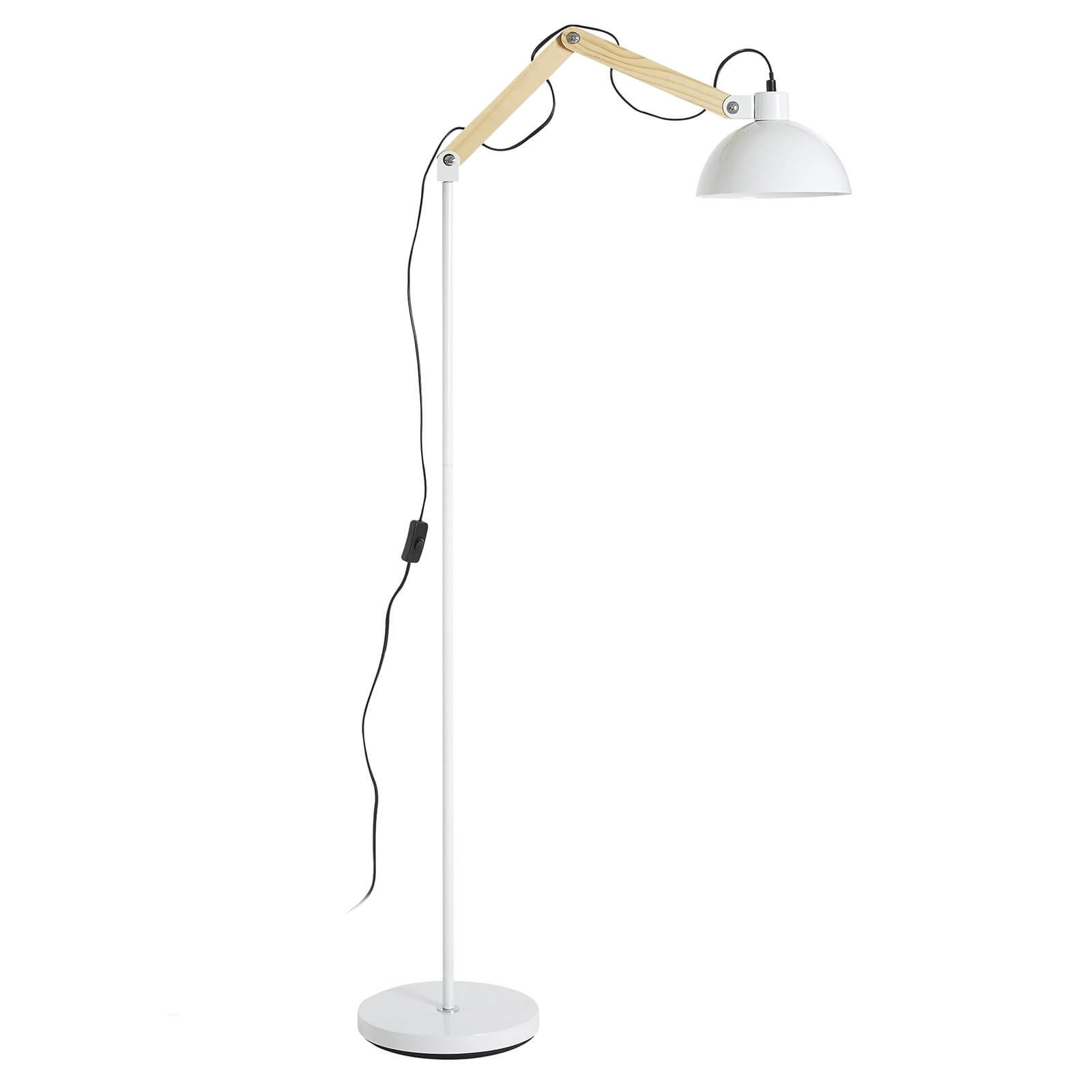 Blair White Wood Metal Floor Lamp