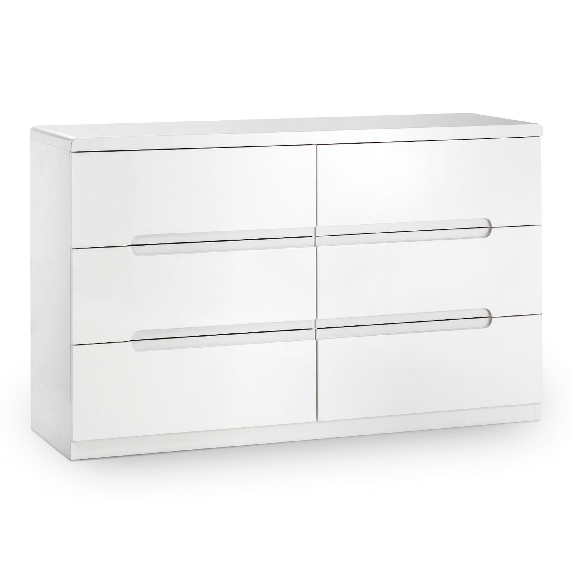 Manhattan White Wide 6 Drawer Chest White