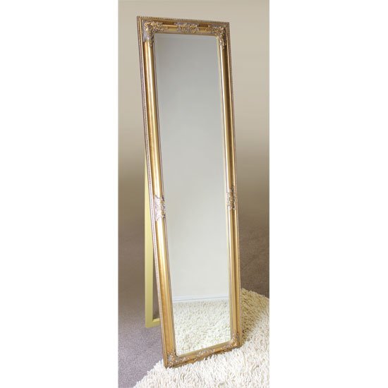 Rocco Cheval Floral Gold Frame Freestanding Mirror