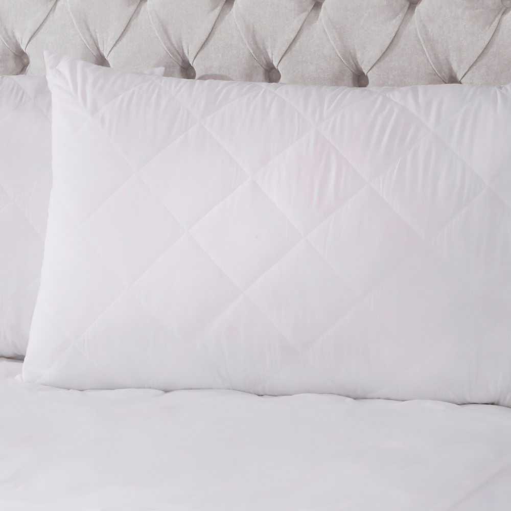 Bamboo Pillow Protector Pair, White