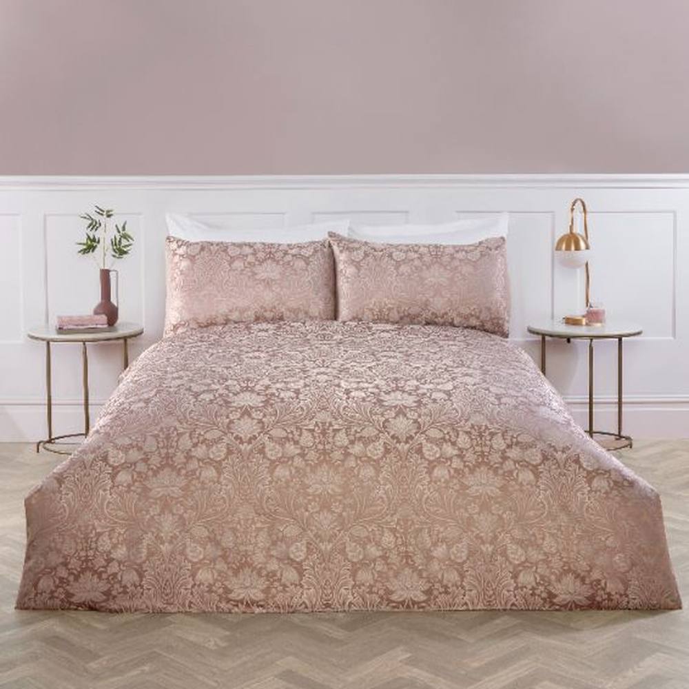 Rapport Home Damask Rose Luxury Duvet Cover Set with Pillowcase