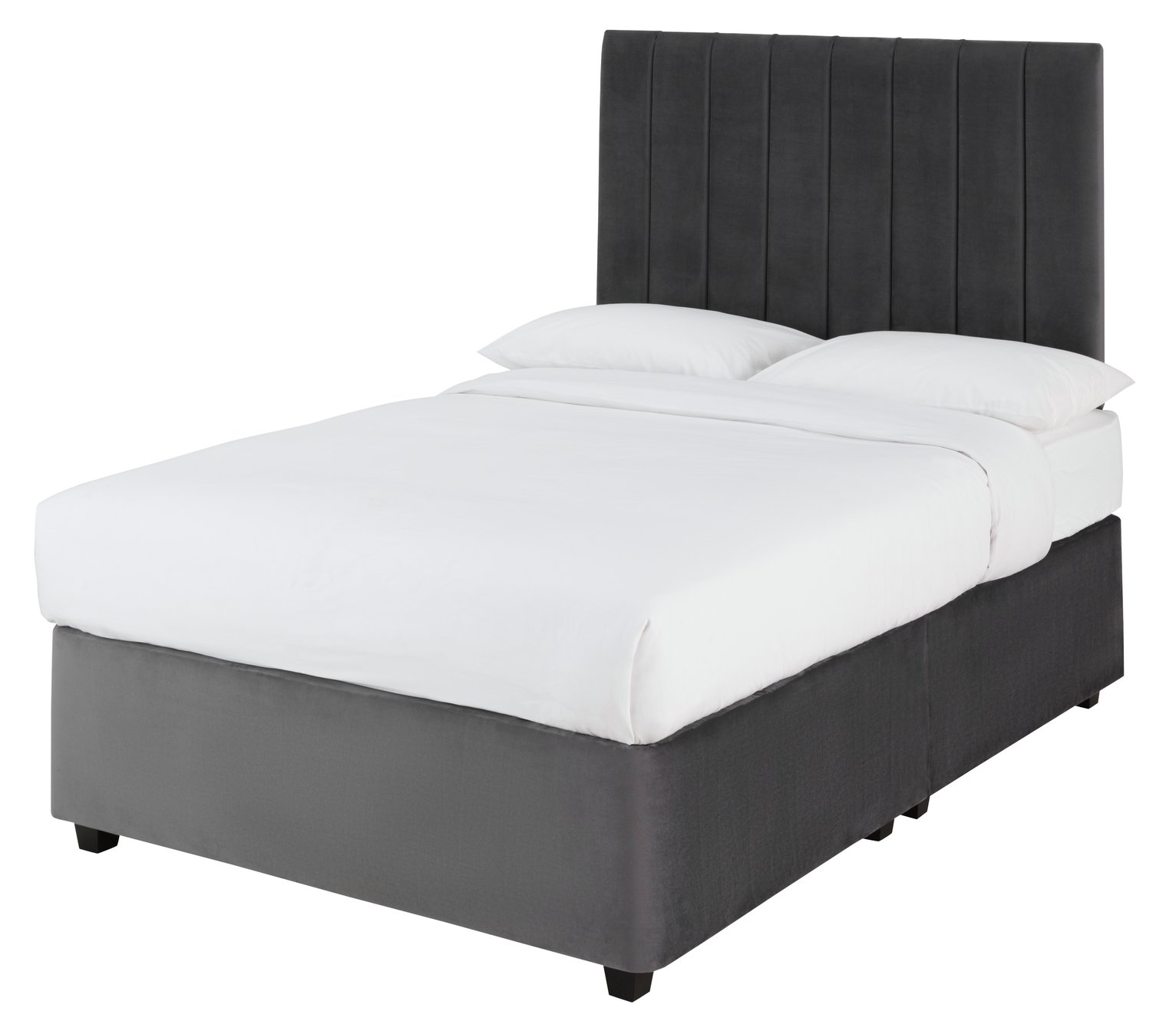 Forty Winks Velvet 1000 Pocket Divan Bed Steel - Kingsize