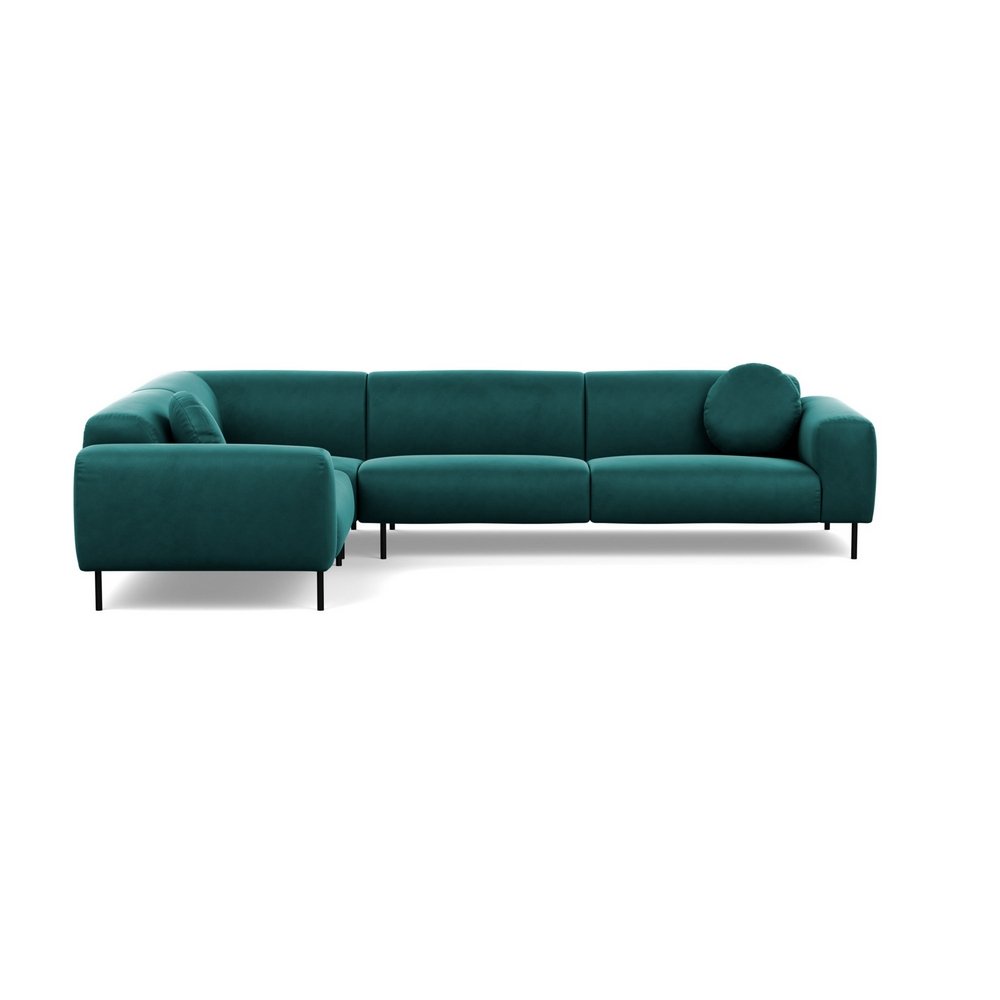 Heal's Luna Medium Left Hand Facing Corner Sofa Marylebone Velvet Emerald