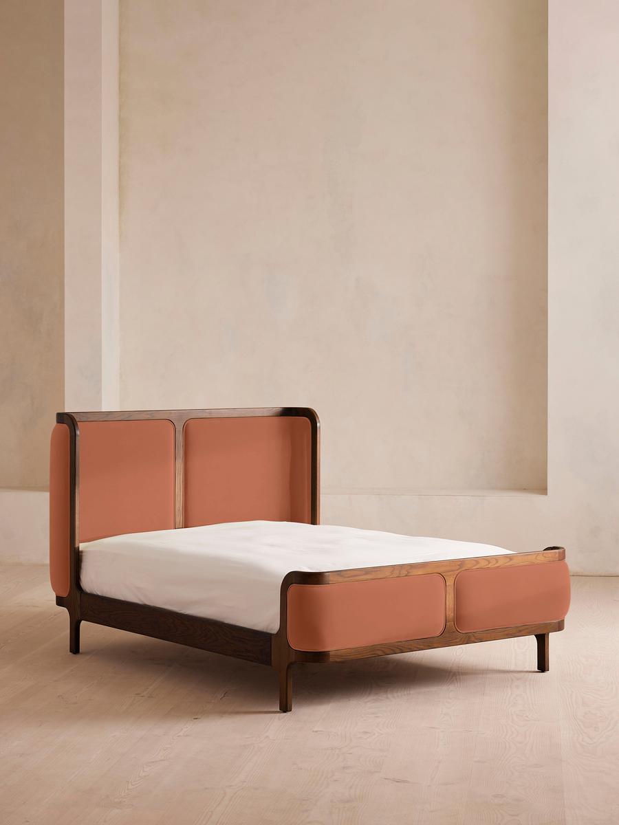 Belsa Bed, King, Velvet, Antique Rose