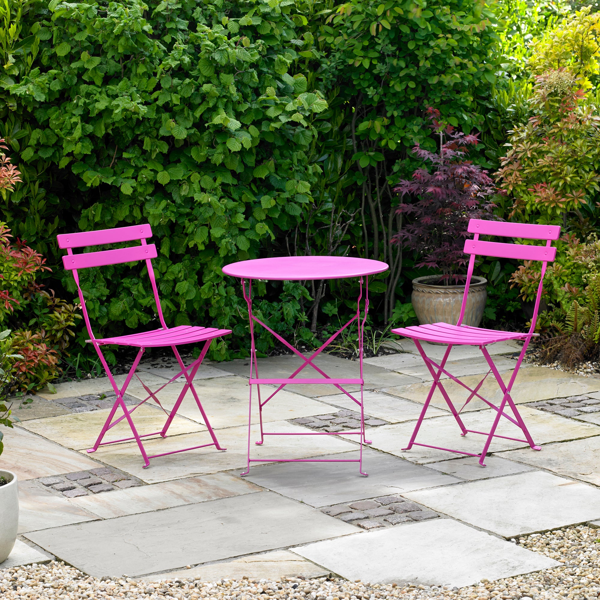 Kingfisher Pink Metal 2 Seat Bistro Set Pink