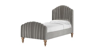 Bella Single Bed in Squirrel Cotton Matt Velvet - sofa.com
