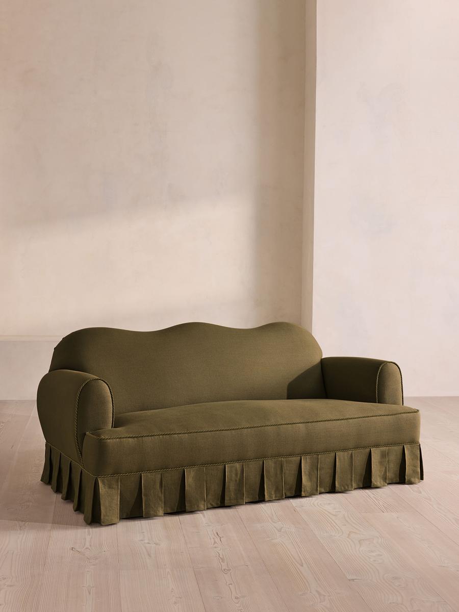 Madelyn Three Seater Sofa, Linen, Olive
