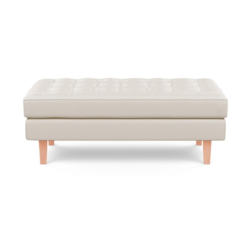 Heal's Hepburn Ottoman Leather Hide Panna 7183 Natural Feet