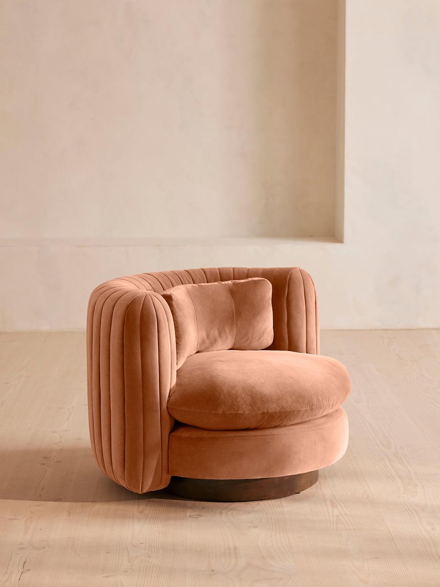 Vivienne Armchair, Velvet, Antique Rose