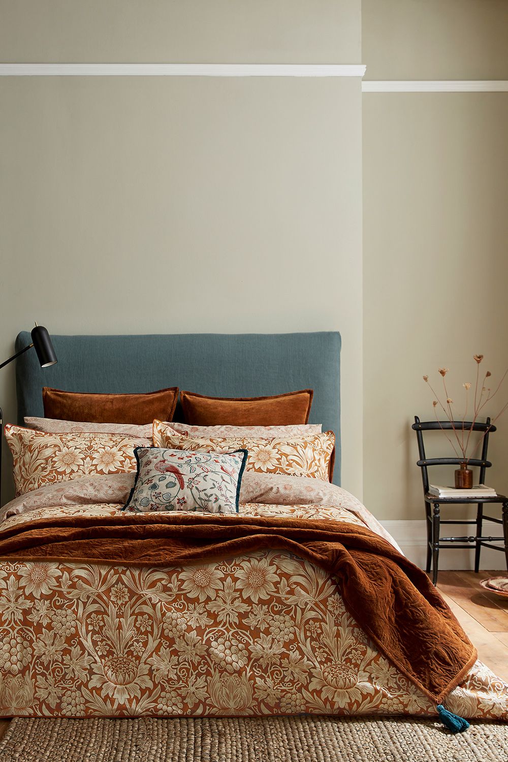 Morris & Co 'Sunflower' Cotton Duvet Cover Set in Tan