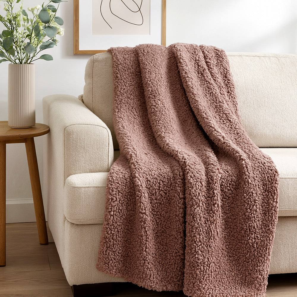 Voltico Super Soft Cuddle Throw 130 x 180cm - Soft Sofa & Bed Blanket in Light Brown