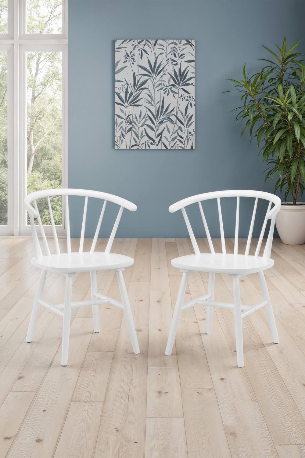 Julian Bowen Modena Curved Spindle Back Dining Chair (Set of 2) in White