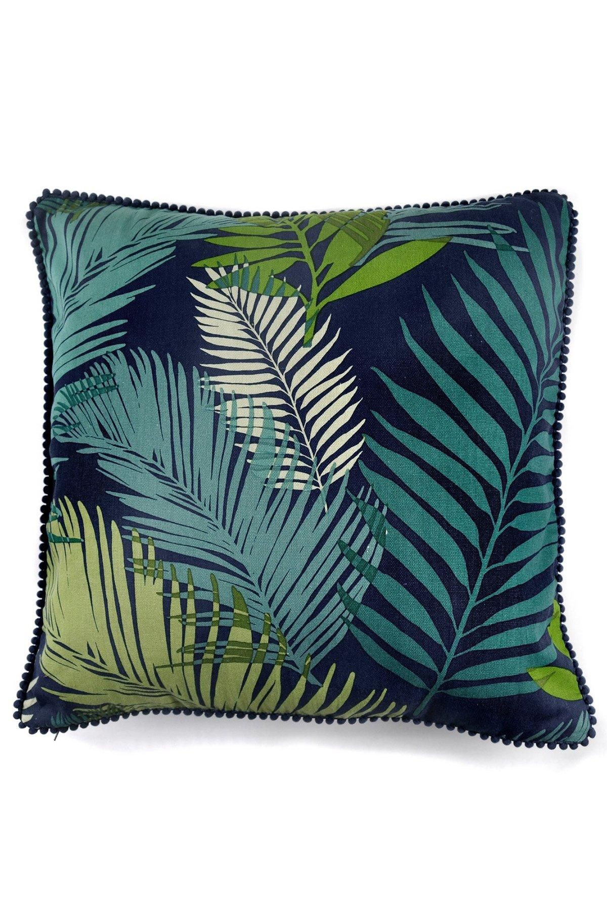 Fusion 'Tropical' Exotic Palm Leaf Print Filled Cushion 100% Cotton