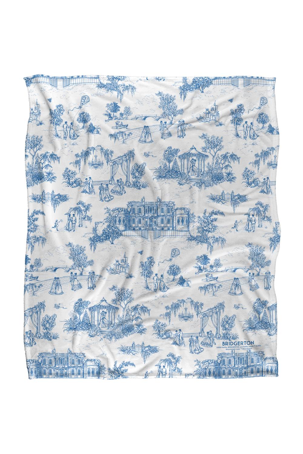 Netflix Bridgerton Around The Ton Toile Soft Throw Blanket 152 X 127 Cm