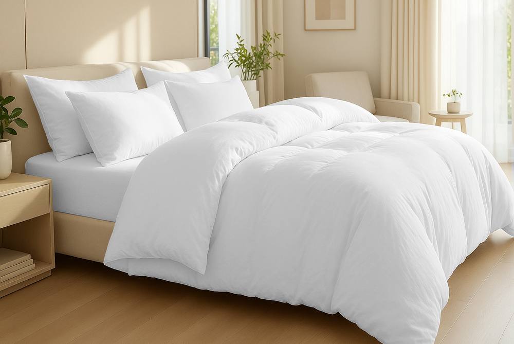 Pamposh White Egyptian Cotton Duvet Cover Set With Matching Pillowcases
