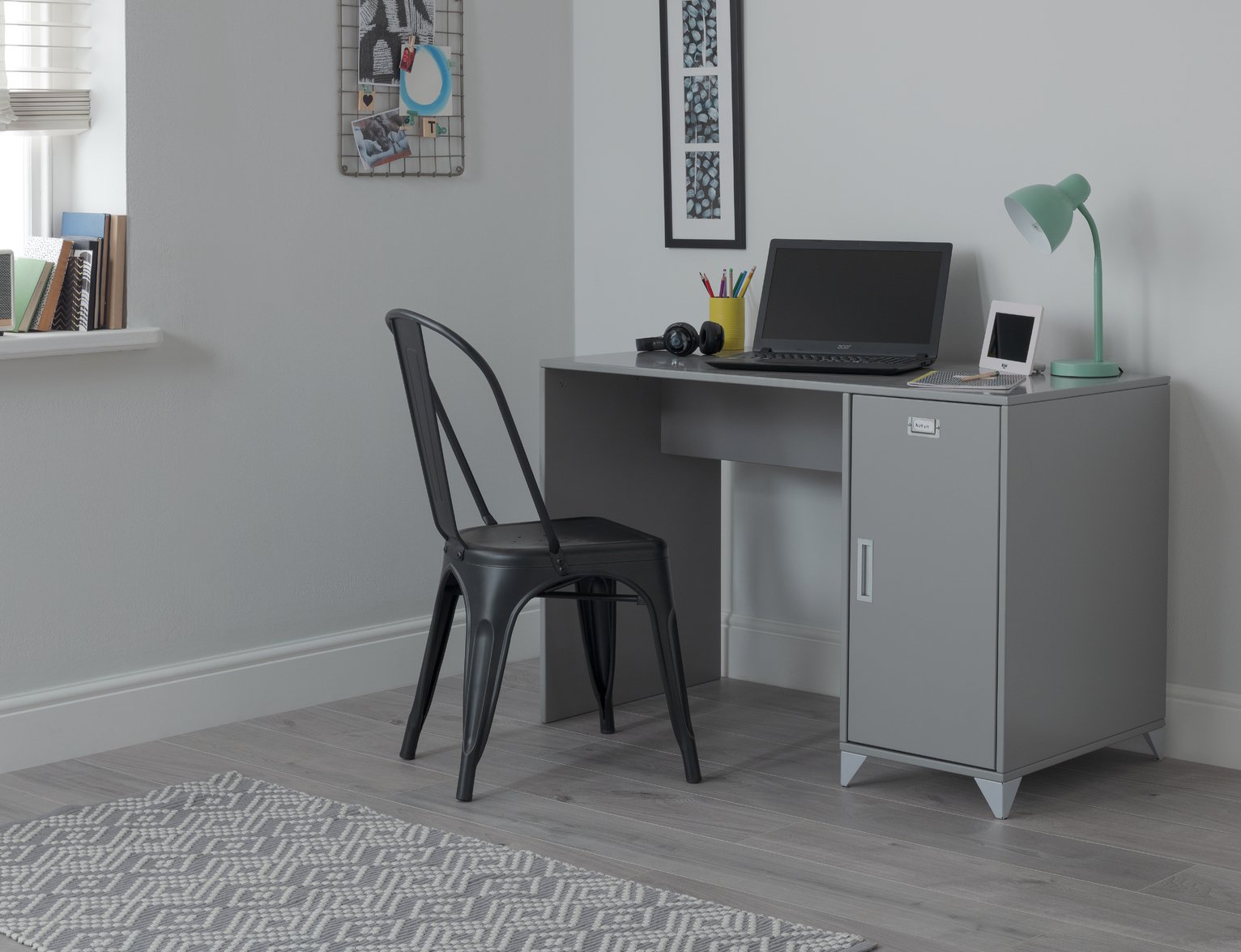 Argos Home Loft Locker Desk - Grey
