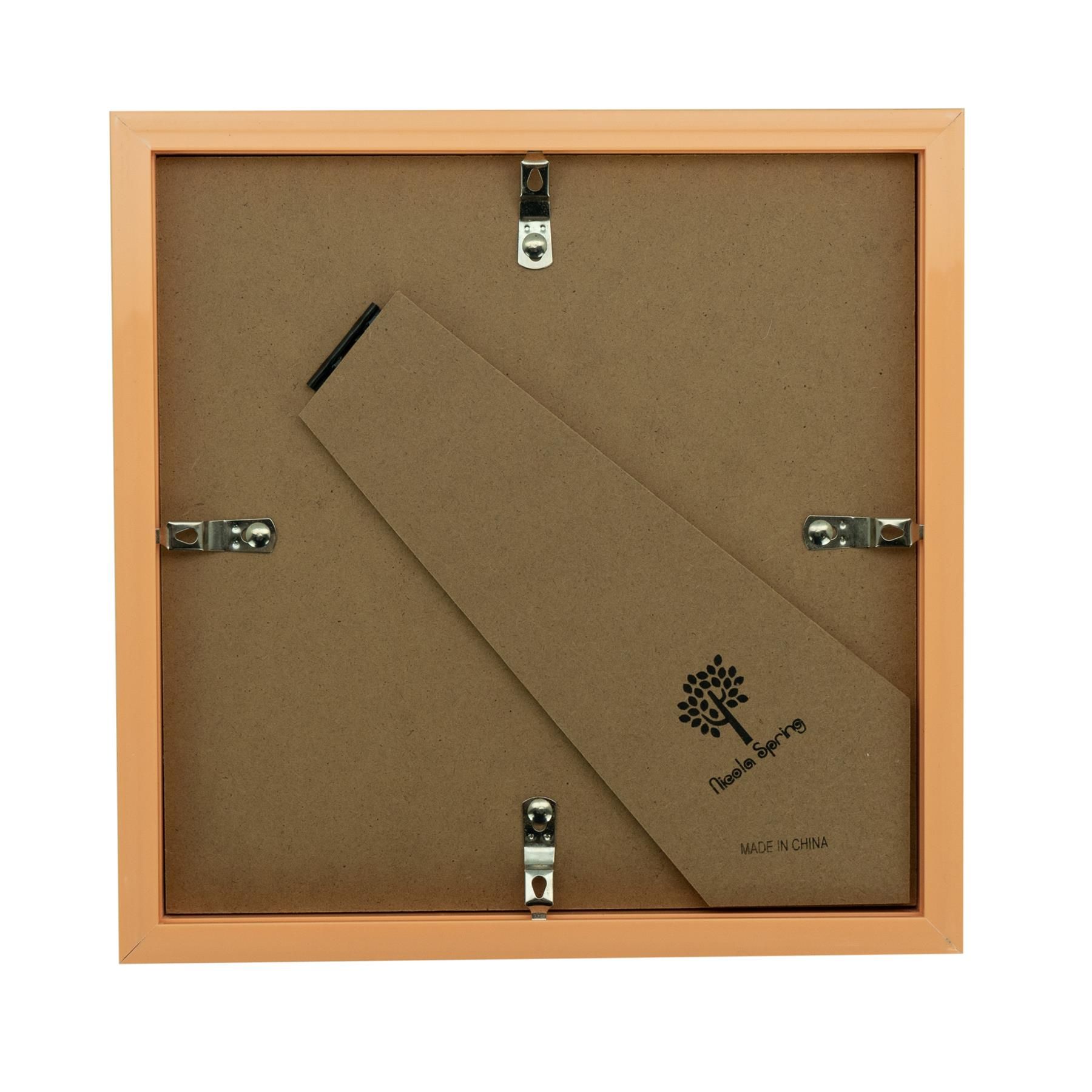 Nicola Spring 3D Box Photo Frames - 8 x 8" with 4 x 4" Mount - Ivory Mount - Pack of 5 in Light Brown 5