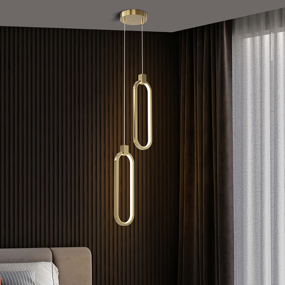 2-Light Pendant Light Geometrical Shape Ceiling Light Adjustable Height