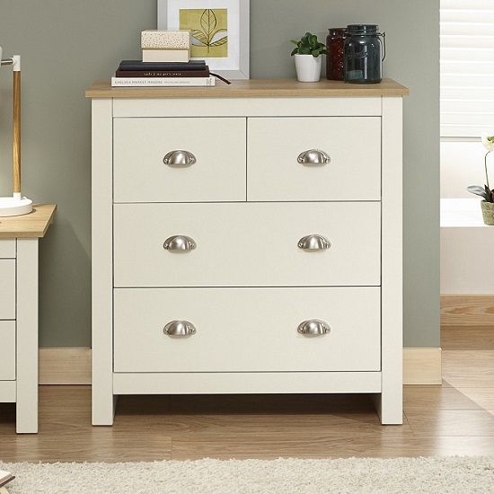 Crick Chest Of Drawers In Cream With Oak Effect Top