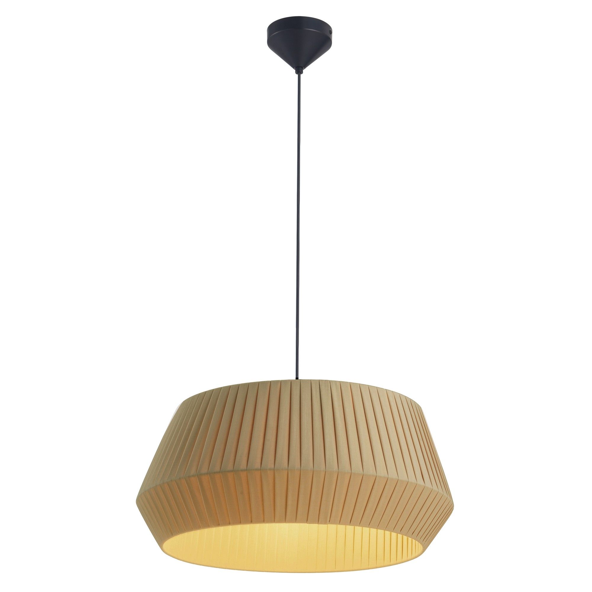 Nordlux Modern Indoor Pendant Light Brown Textile E27 Hand Pleated - Mains Powered, IP20 in Beige