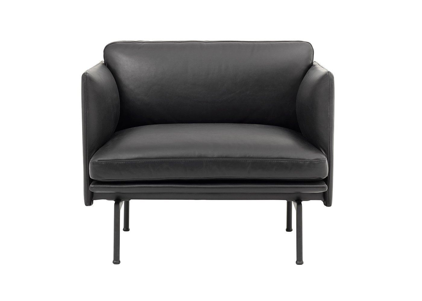 Muuto Outline Chair Silk Leather Black