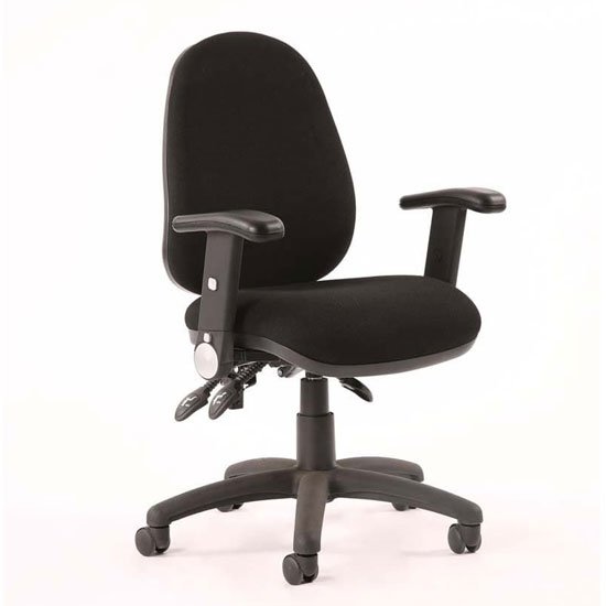 Luna III Office Chair In Black With Folding Arms