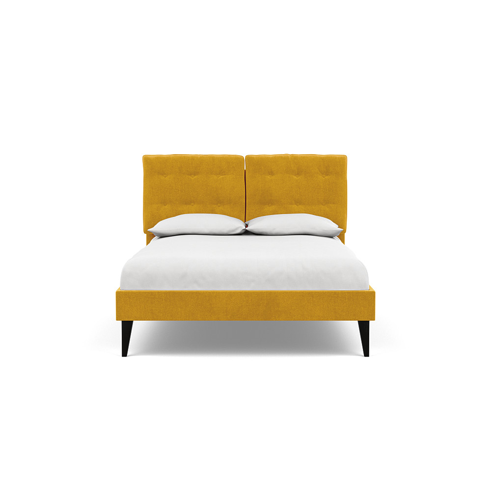 Heal's Mistral Double Bed Smart Luxe Velvet Canary
