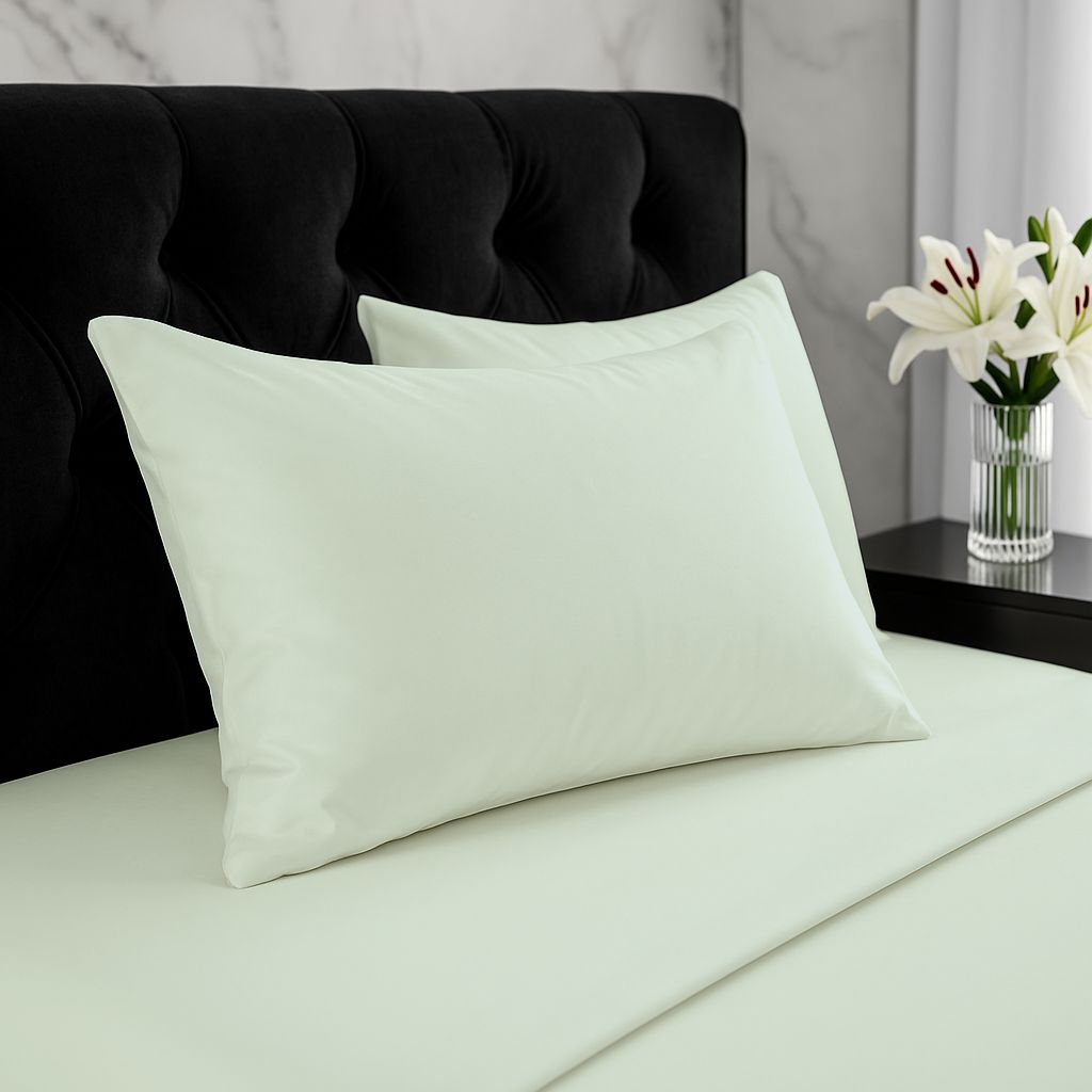 Snug City Microfibre Soft Touch Plain Dyed Housewife Pillowcase Pair in Duck Egg Blue