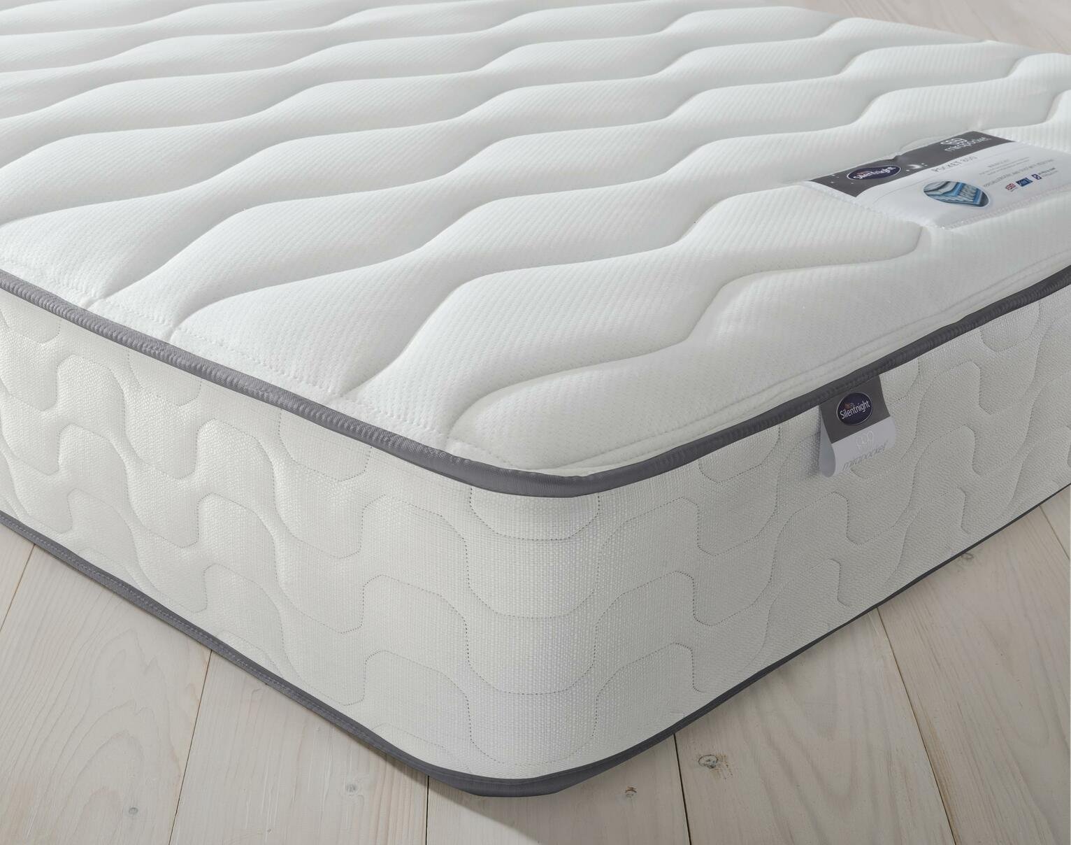 Silentnight Pavia Comfort Grey Divan - Kingsize