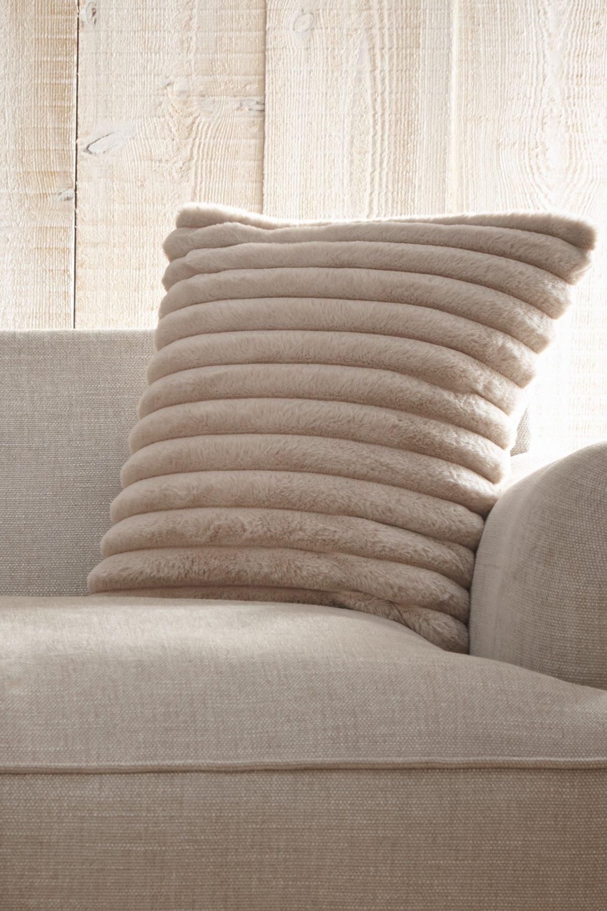 Appletree 'Morritz' Faux Fur Filled Cushion in Natural
