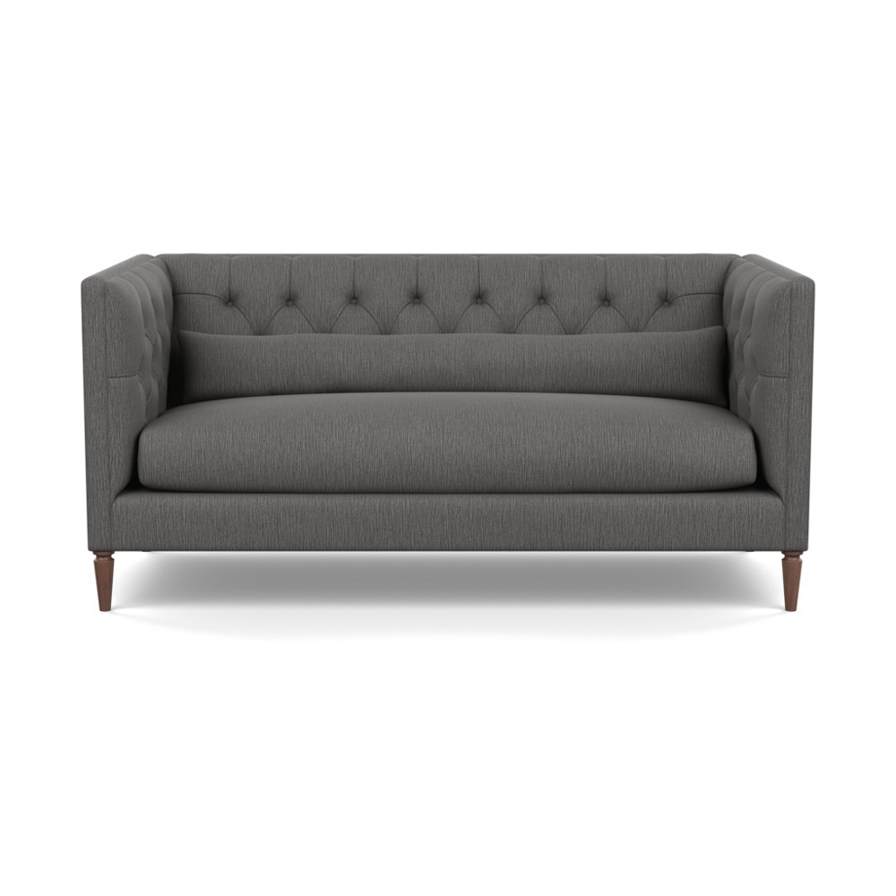 Heal's Balmoral 3 Seater Sofa Smart Linen Mix Grey Walnut Feet