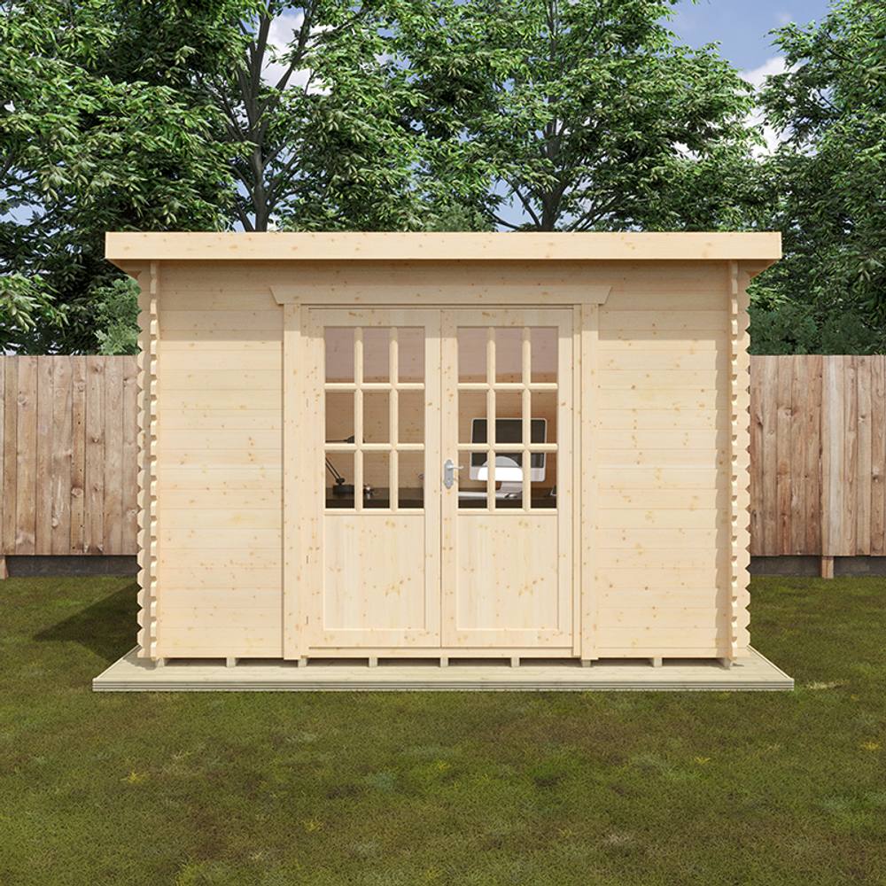Buttercup Farm 12x10 The Kingsley 28mm Cabin - L355 x W295 x H232.8 cm in Natural 3