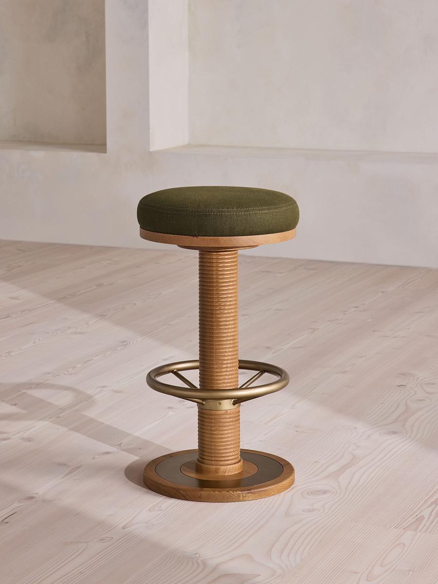 Bryden Counter Barstool, Linen, Olive