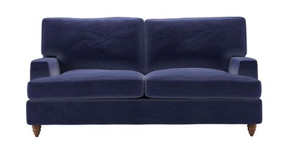 Isla 2 Seat Sofabed in Prussian Blue Cotton Matt Velvet - sofa.com