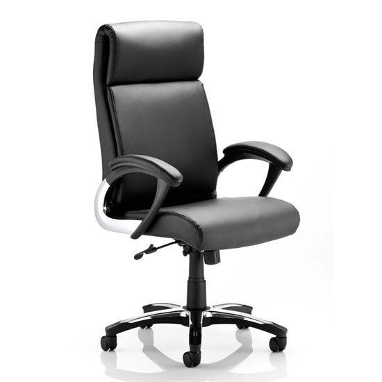 Romeo Leather Executive Folding Office Chair In Black