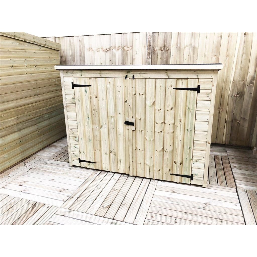 Marlborough 10 x 6 Pressure Treated Tongue & Groove Bike Store With Double Doors in Natural 3