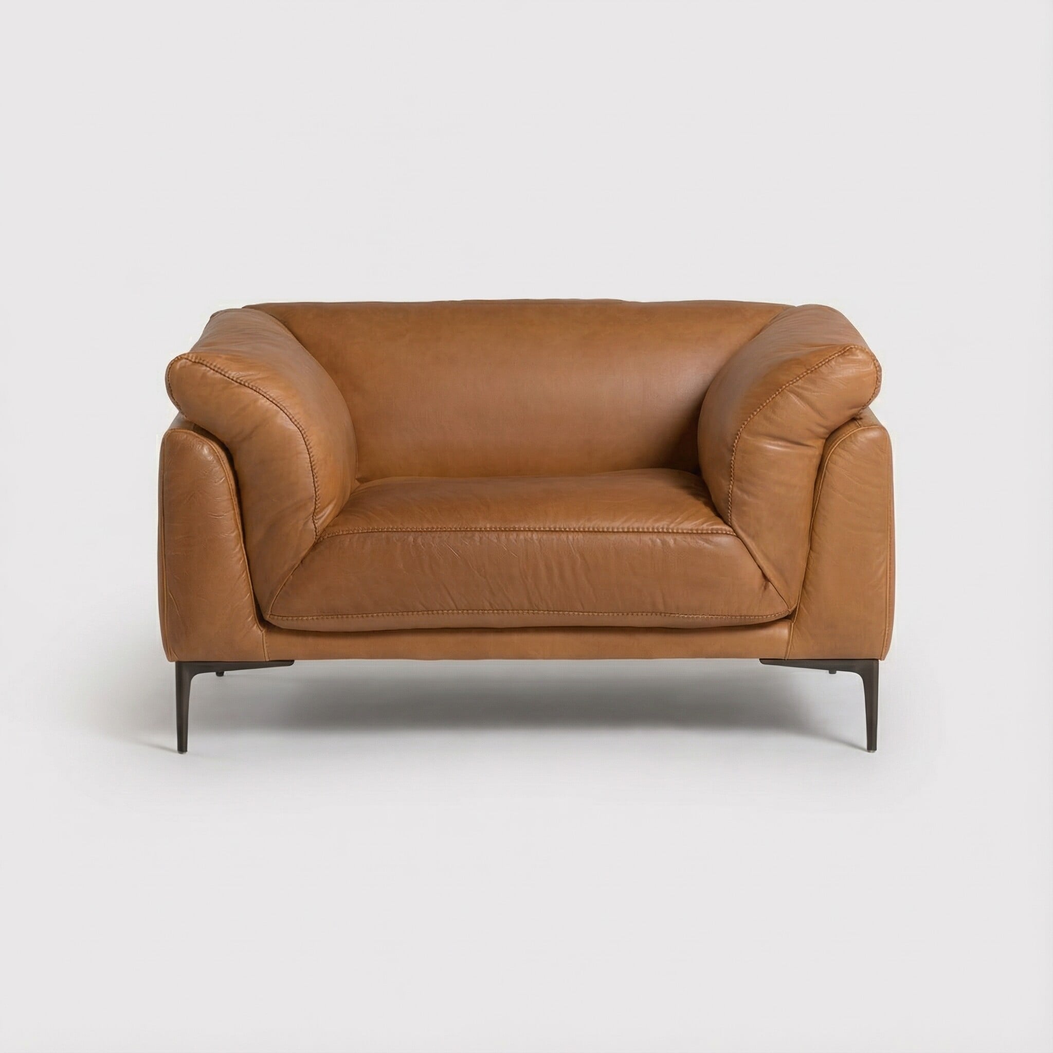 Epping 1.5 Seater 140x99x80cm, Brown Leather | Barker & Stonehouse 3
