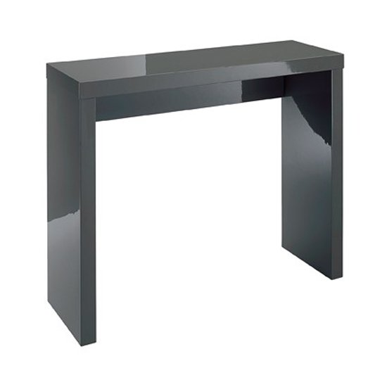Curio Console Table In Charcoal High Gloss