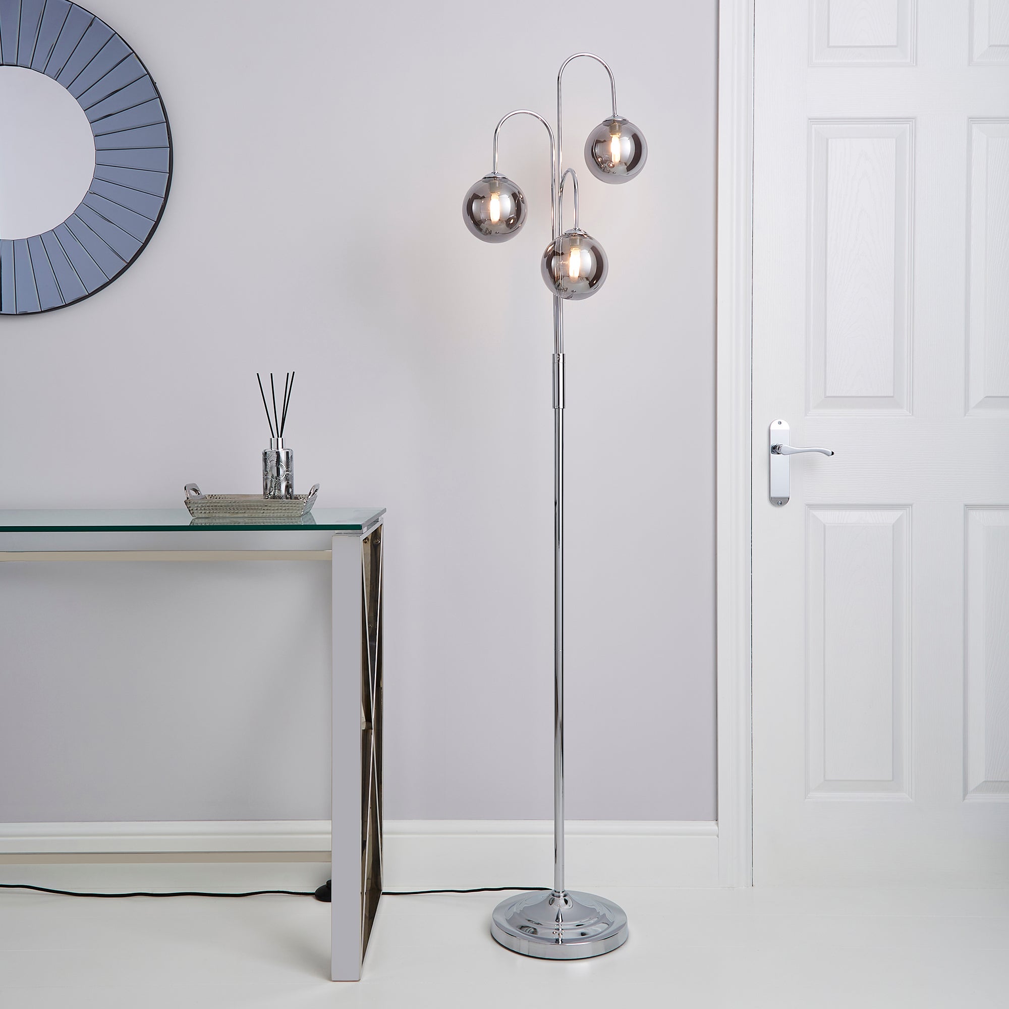 Gigi 3 Light Chrome Floor Lamp Chrome