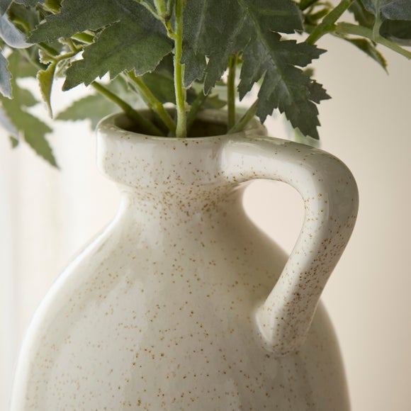 Tall Ivory Bottle Vase with Handle 2