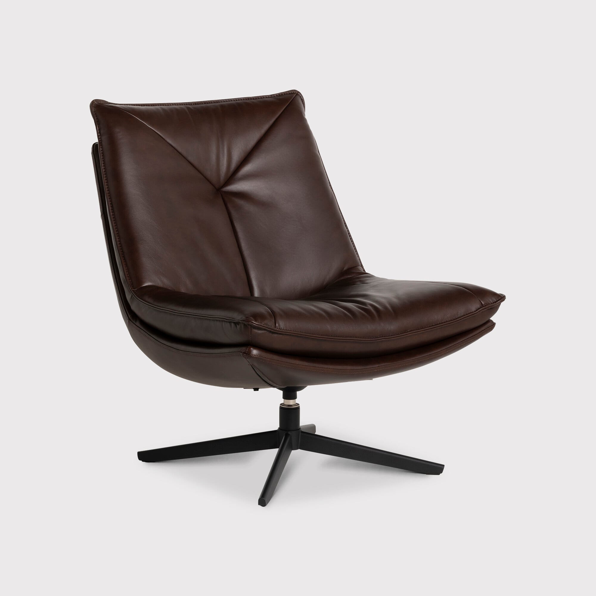 Cormac Swivel Armchair, Brown Leather | Barker & Stonehouse