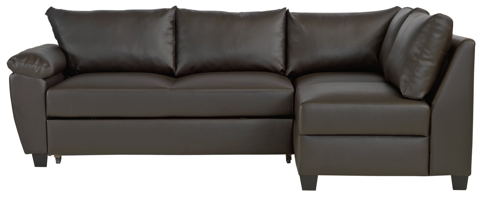 Argos Home Fernando Right Corner Sofa Bed - Dark Brown